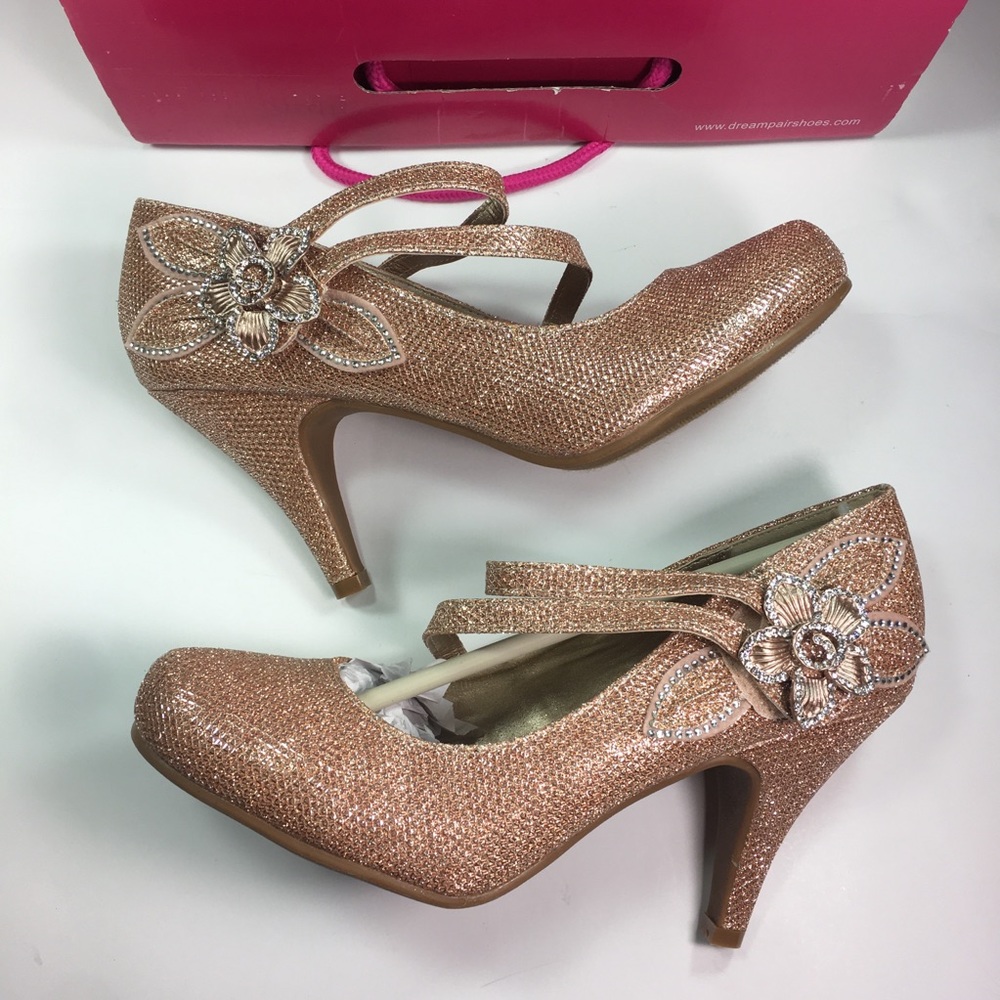 Dream Pairs Champagne Pearl Womens Heels